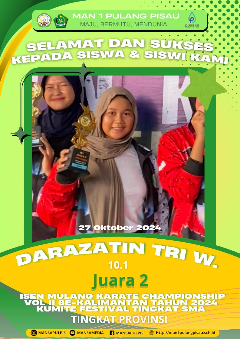 Darazatin Tri W berhasil Meraih Juara 2 Tingkat SMA Karate Championship 